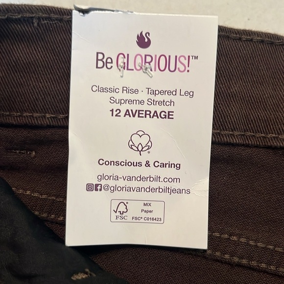 NWT Gloria Vanderbilt Women's Amanda Classic Rise Everyday Tapered Jeans Size 12 - Picture 10 of 14